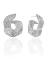 Brinco Caracol Detalhado 3.6 cm Ródio Branco