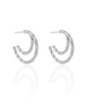 Brinco Argola Dupla Torcida 2.8 cm Ródio Branco