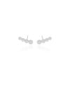 Ear Cuff Redondo Detalhes 1.3 cm Ródio Branco