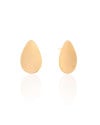 Brinco Gota Flat Lisa 2.4 cm  Banhado a Ouro 18K