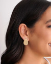 Brinco Gota Flat Lisa 2.4 cm  Banhado a Ouro 18K