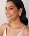 Brinco Gota Flat Lisa 2.4 cm  Banhado a Ouro 18K