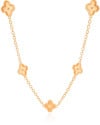 Gargantilha Longa Trevos Riscados Banhado a Ouro 18K - 80 cm