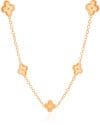 Gargantilha Longa Trevos Riscados Banhado a Ouro 18K - 80 cm