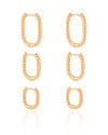 Trio de Argolas Torcidas Banhado a Ouro 18K