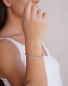 Pulseira Elos Duplos 7 mm Ródio Branco