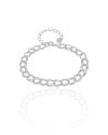 Pulseira Elos Duplos 7 mm Ródio Branco