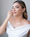 Pulseira Malha Fita 5 mm Banhado a Ouro 18K