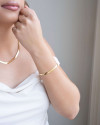 Pulseira Malha Fita 5 mm Banhado a Ouro 18K