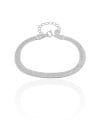 Pulseira Malha Fita 5 mm Ródio Branco