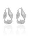 Brinco Argola Torcida Fecho Italiano 4.0 cm Ródio Branco