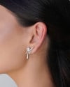 Ear Cuff Orgânico Derretido Ponto de Luz Cristal 2.5 cm Ródio Branco