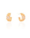 Brinco Argola Entrelaçada Carré Cristal 2.0 cm Banhado a Ouro 18K