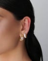 Brinco Argola Entrelaçada Carré Cristal 2.0 cm Banhado a Ouro 18K