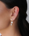 Brinco Filetes Pontos de Luz Cravejado Cristal 2.9 cm Banhado a Ouro 18K