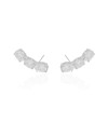 Ear Cuff Ovais Cristal 2.6 cm Ródio Branco