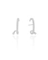 Ear Hook Ponto de Luz Cravejado Cristal 2.5 cm Ródio Branco
