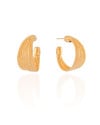 Brinco Argola Fios Texturizados 2.5 cm Banhado a Ouro 18K