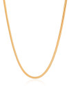 Gargantilha Snake 3 mm Banhado a Ouro 18K - 40 cm