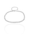 Pulseira Elos Ovais 3 mm Ródio Branco