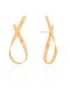 Brinco Laço Liso 5.0 cm Banhado a Ouro 18K