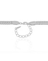 Gargantilha Malha Cobra 6 mm Ródio Branco - 40 cm