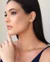 Anel Círculos Cravejado Cristal Tamanho 25 Banhado a Ouro 18K
