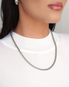 Gargantilha Malha Italiana 4 mm Ródio Branco - 45 cm