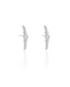 Ear Hook Corações Cravação Inglesa Cristal 2.4 mm Ródio Branco