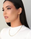 Ear Cuff Elos Ponto de Luz Cristal 9.5 cm Banhado a Ouro 18K