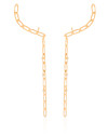 Ear Cuff Elos Ponto de Luz Cristal 9.5 cm Banhado a Ouro 18K