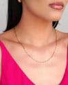 Gargantilha Elos Ovais 3 mm Banhado a Ouro 18K - 45 cm