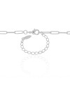 Gargantilha Elos Ovais 3 mm Ródio Branco - 45 cm