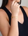 Pulseira Elos Portugueses Corações Pontos de Luz Cristal Banhado a Ouro 18K