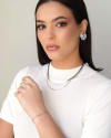 Pulseira Elos Ovais 3 mm Ródio Branco