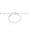 Gargantilha Elos Ovais 3 mm Ródio Branco - 45 cm