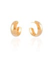 Brinco Argola Abaulada Lisa 2.2 cm Banhado a Ouro 18K