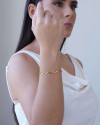 Bracelete Ondas Liso Banhado a Ouro 18K