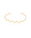 Bracelete Ondas Liso Banhado a Ouro 18K