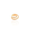 Piercing Duplo Cravejado Baguetes Cristal Banhado a Ouro 18K