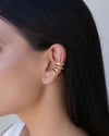 Piercing Filetes Lisos e Torcido Banhado a Ouro 18K