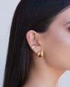 Piercing em X Detalhado Banhado a Ouro 18K