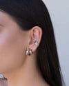 Piercing em X Detalhado Ródio Branco