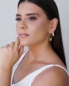 Anel Filetes Lisos Tamanho 23 Banhado a Ouro 18K