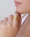 Anel Filetes Lisos Tamanho 23 Banhado a Ouro 18K