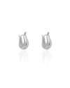 Brinco Argola Click em U Lisa 1.8 cm Ródio Branco