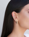 Brinco Gota Abaulada Lisa 2.5 cm Banhado a Ouro 18K