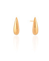 Brinco Gota Abaulada Lisa 2.5 cm Banhado a Ouro 18K