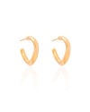 Brinco Argola Torcida Lisa 2.3 cm Banhado a Ouro 18K