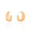 Brinco Argola Três Filetes Lisos 2.6 cm Banhado a Ouro 18K